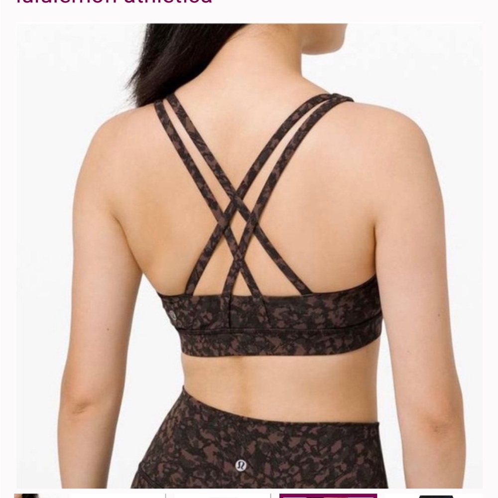 Lululemon Align Energy Bra Size 2 Brown Black Animal Print